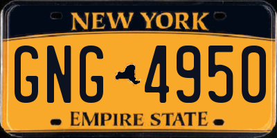 NY license plate GNG4950