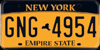 NY license plate GNG4954