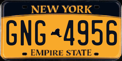 NY license plate GNG4956