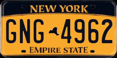 NY license plate GNG4962