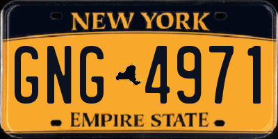 NY license plate GNG4971