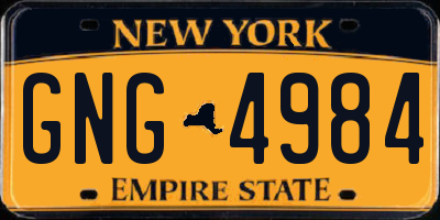 NY license plate GNG4984