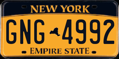 NY license plate GNG4992