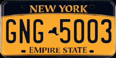 NY license plate GNG5003