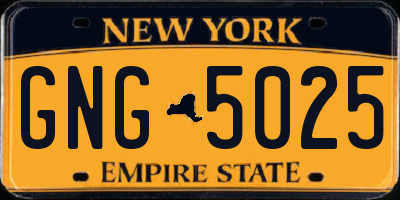 NY license plate GNG5025