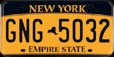 NY license plate GNG5032