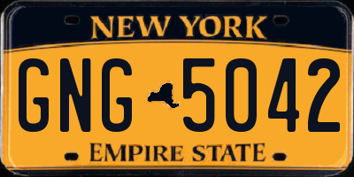 NY license plate GNG5042