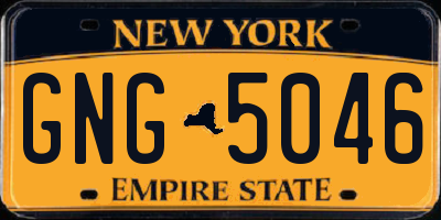 NY license plate GNG5046