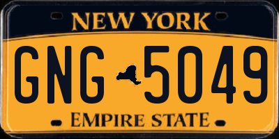 NY license plate GNG5049