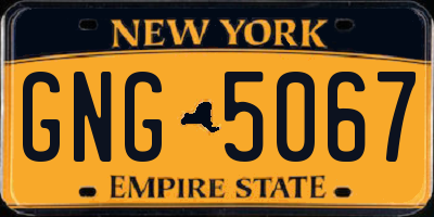 NY license plate GNG5067