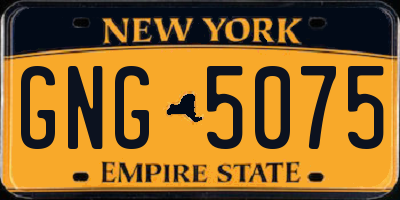 NY license plate GNG5075