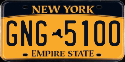 NY license plate GNG5100