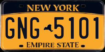 NY license plate GNG5101