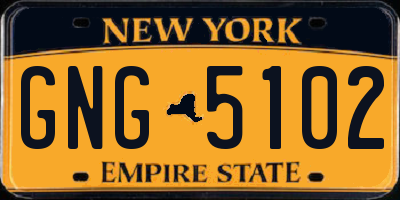 NY license plate GNG5102
