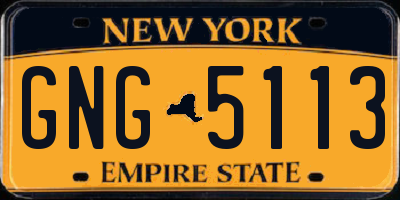 NY license plate GNG5113