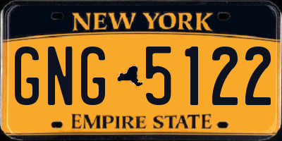 NY license plate GNG5122