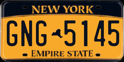 NY license plate GNG5145