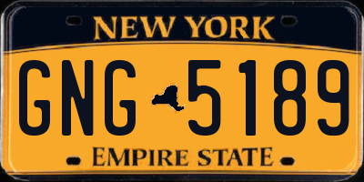 NY license plate GNG5189