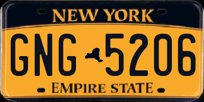 NY license plate GNG5206