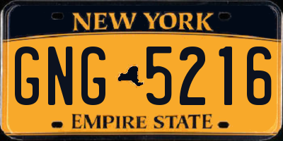 NY license plate GNG5216