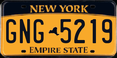 NY license plate GNG5219