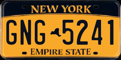 NY license plate GNG5241
