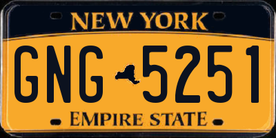 NY license plate GNG5251