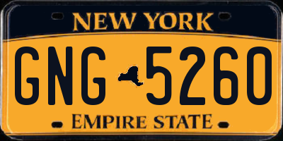 NY license plate GNG5260