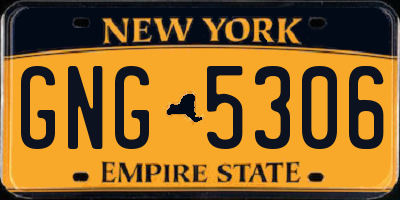 NY license plate GNG5306
