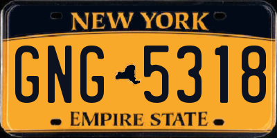NY license plate GNG5318