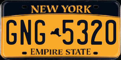 NY license plate GNG5320