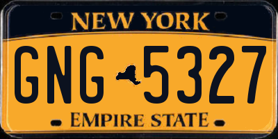 NY license plate GNG5327