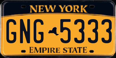 NY license plate GNG5333
