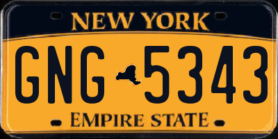NY license plate GNG5343