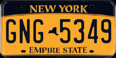 NY license plate GNG5349