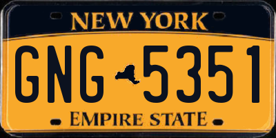 NY license plate GNG5351