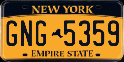 NY license plate GNG5359