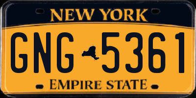 NY license plate GNG5361