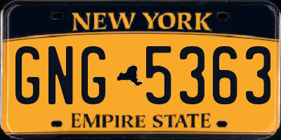 NY license plate GNG5363