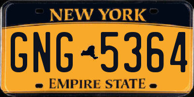 NY license plate GNG5364