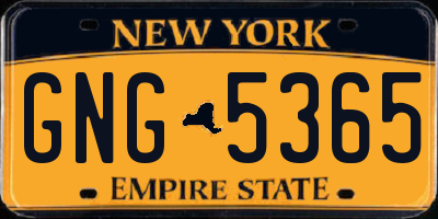 NY license plate GNG5365