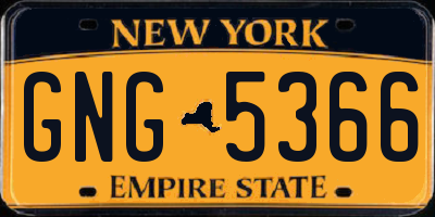 NY license plate GNG5366