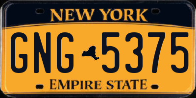 NY license plate GNG5375