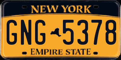 NY license plate GNG5378