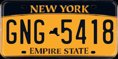 NY license plate GNG5418