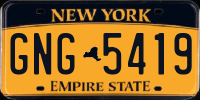 NY license plate GNG5419