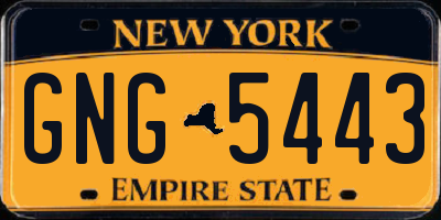 NY license plate GNG5443