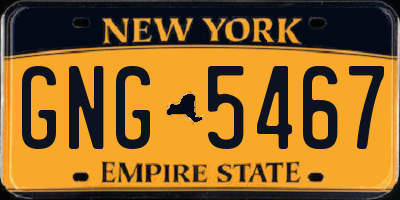 NY license plate GNG5467