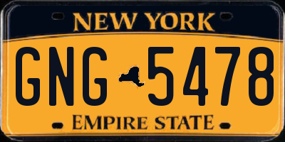 NY license plate GNG5478