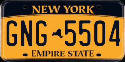 NY license plate GNG5504